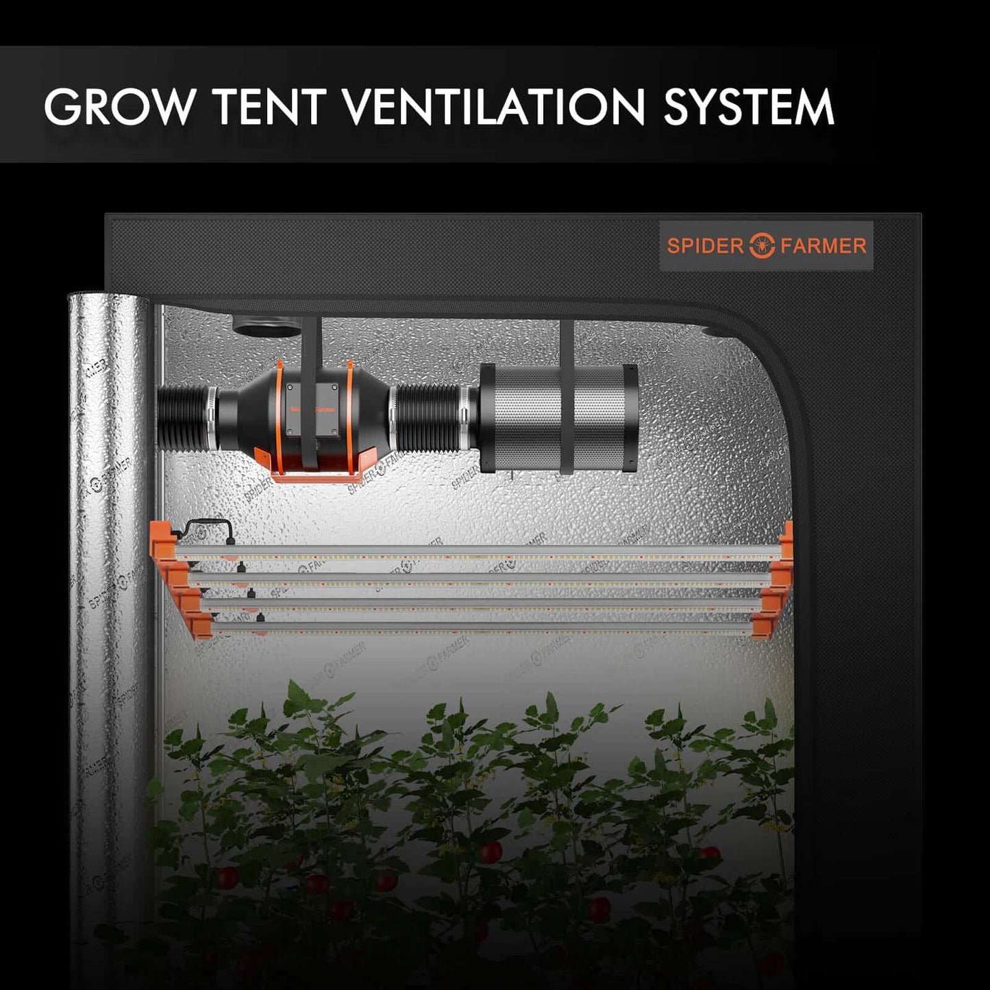 Kit De Ventilación Spider Farmer De 6 Pulgadas+ Controlador de Sistema de ventilación