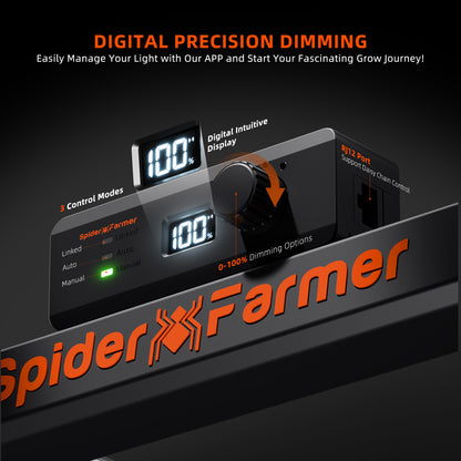 SE4500 | Spider Farmer - Lámpara LED De Cultivo Con Espectro Completo Y Regulador