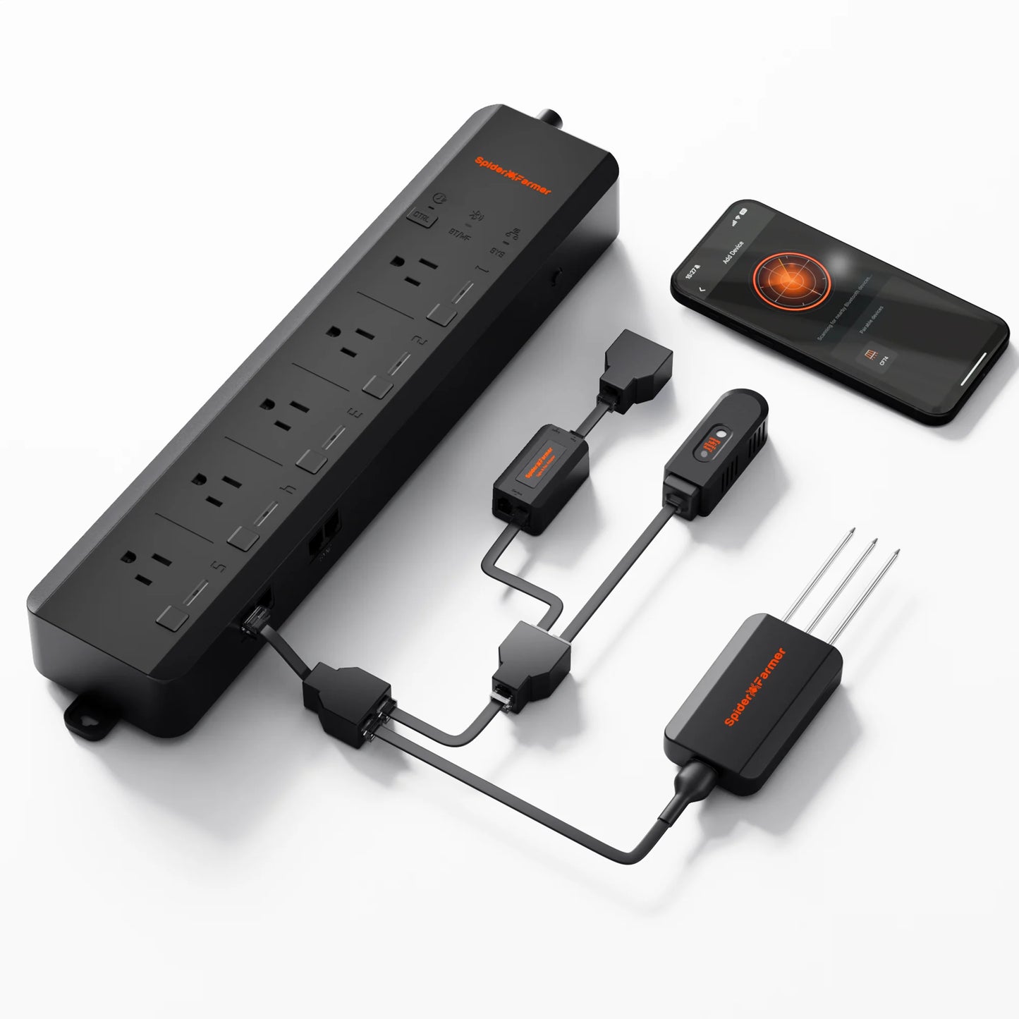 Spider Farmer GGS AC5 2025 – Multiconector Eléctrico Inteligente WiFi/Bluetooth con 5 Tomas para Automatizar Clima en Cultivos Indoor