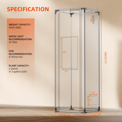 Spider Farmer | Carpa de cultivo indoor 60×60×180 cm armario indoor