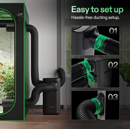 VIVOSUN AeroLush C08 - Aire Acondicionado Inteligente 4 en 1 | 8000 BTU Control VPD total para Grow Tent