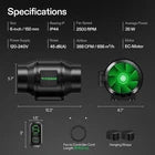 VIVOSUN Kit Extracción G LINE 4/6/8 pulgadas  Inteligente – Inline Fan