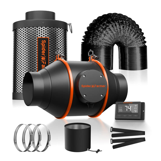 Kit De Ventilación De 4" + Controlador Inteligente | Spider Farmer