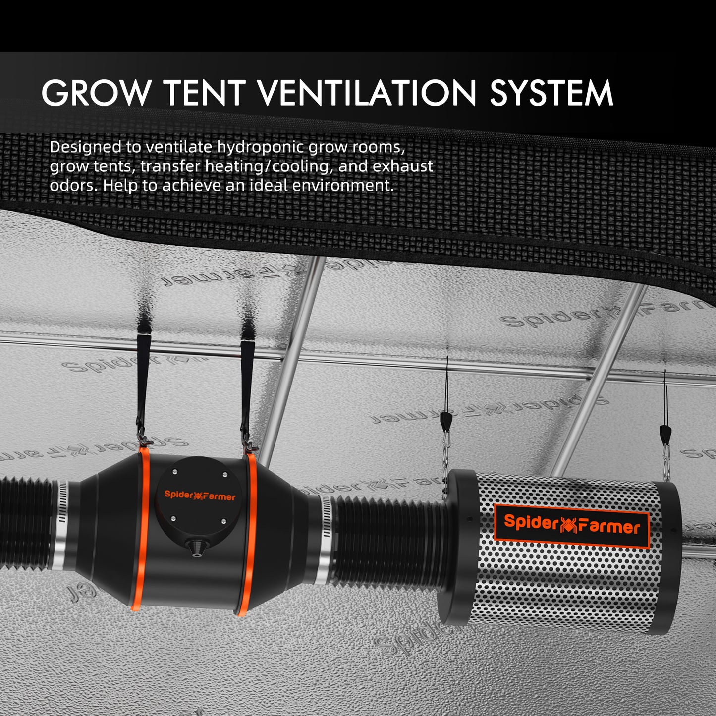 Kit De Ventilación De 4" + Controlador Inteligente | Spider Farmer