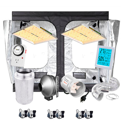 GROW LIKE PRO KIT Estación de cultivo completa, Armario , Iluminación LED, Control de olor, Ventilación, Accesorios