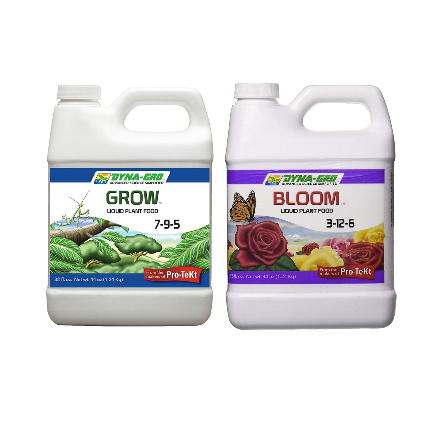 COMBO DYNA-GRO GROW y BLOOM 960 ML Nutrición base vegetación y floración en par