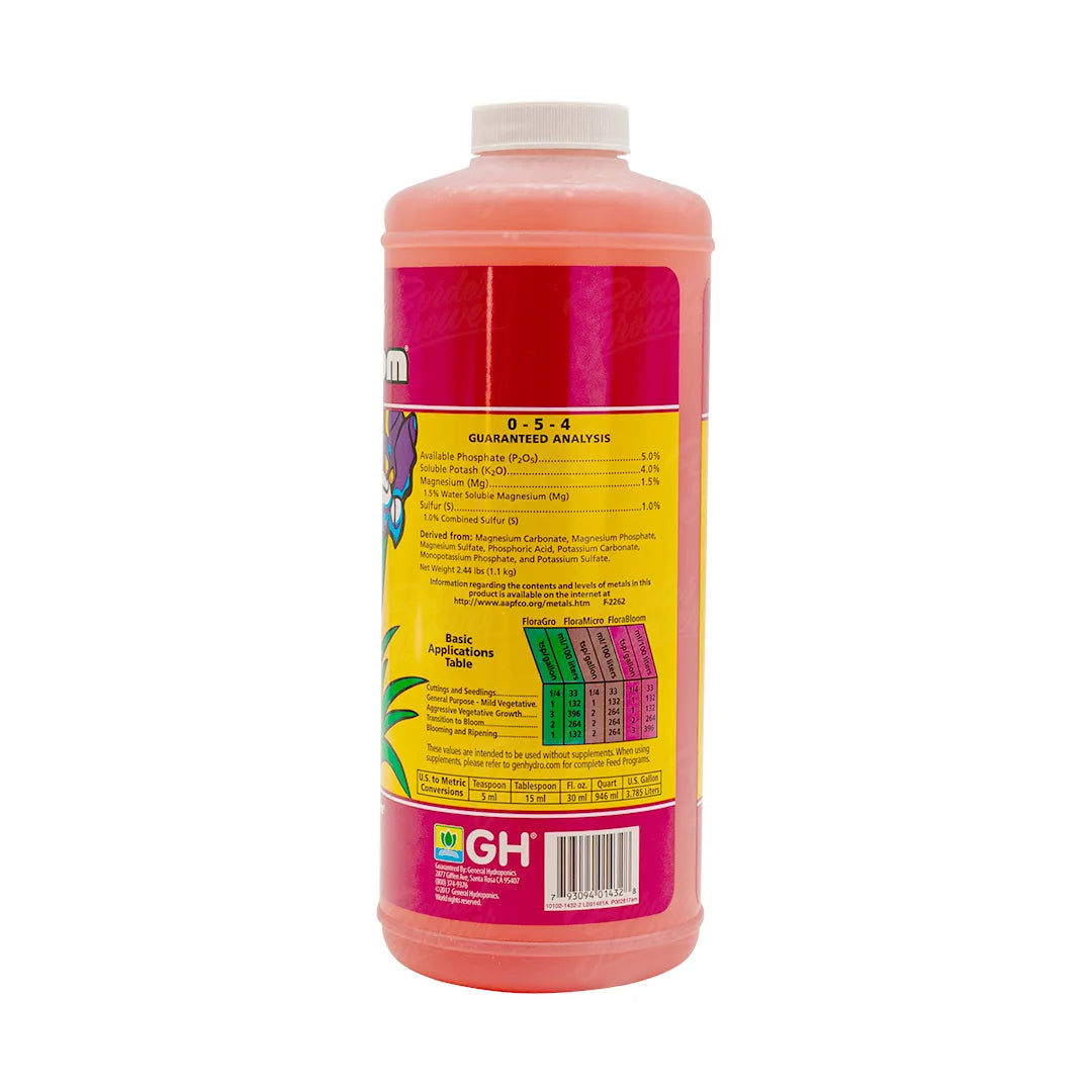 Flora Series: FloraBloom | General Hydroponics - Fertilizante Base Para Etapa De Floración