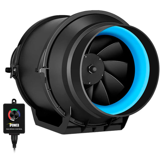 EXTRACTOR/INTRACTOR EN LINEA NEGRO DE 6" CON REGULADOR DE POTENCIA Optimiza El Control De Clima En Tus Cultivos