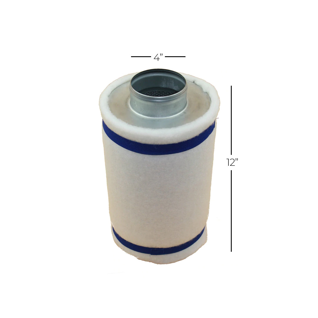 Sistema de control de olor con Filtro 4" x 12", extractor en linea metal rígido y ducto