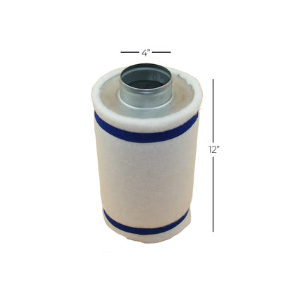 Sistema de control de olor con Filtro 4" x 12", extractor en linea metal rígido y ducto