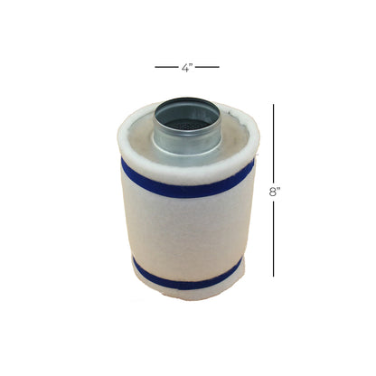 Sistema ultra silencioso de control de clima con filtro de 4" x 8", extractor de plastico, y ducto.