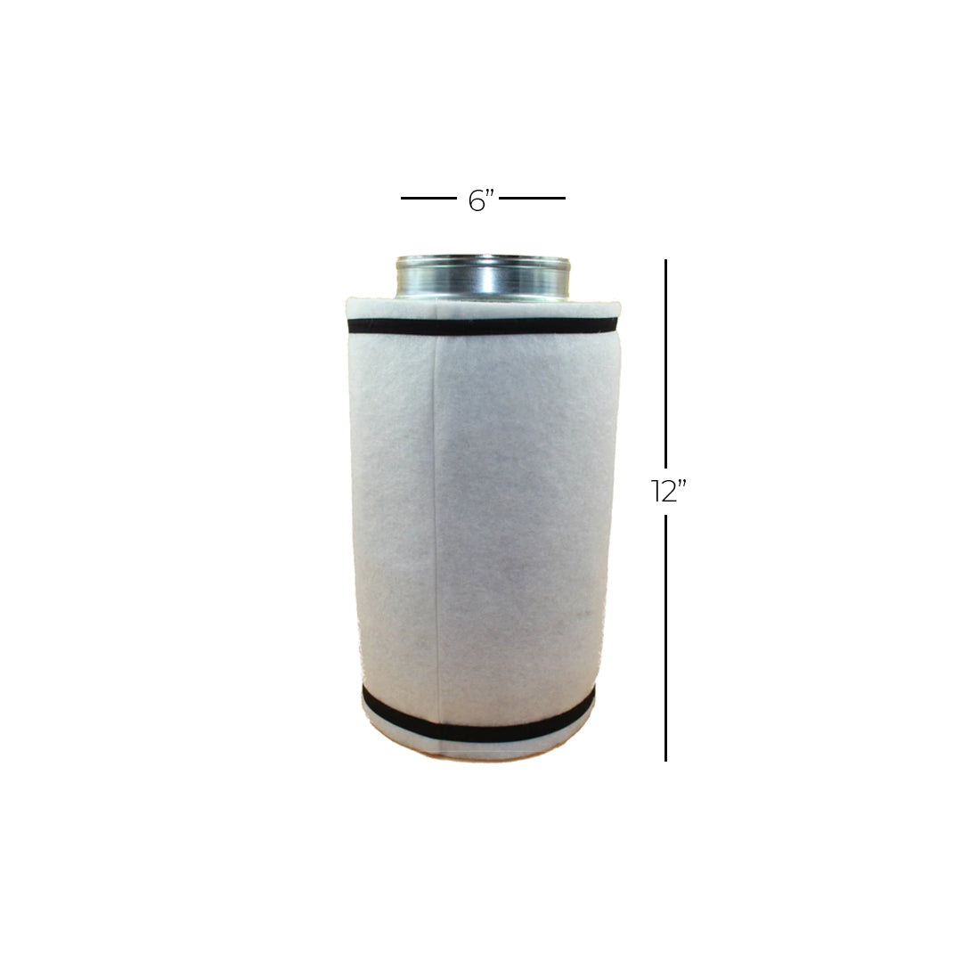 Sistema ultra silencioso de control de clima con filtro de 6" x 12", extractor de plastico, y ducto.