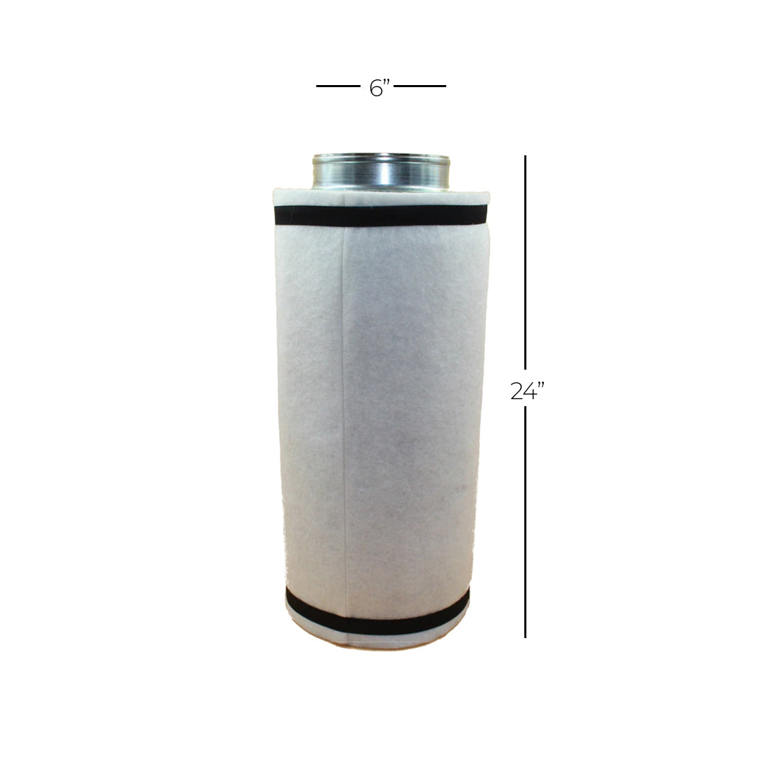 Sistema ultra silencioso de control de clima con filtro de 6" x 24", extractor de plastico, y ducto.