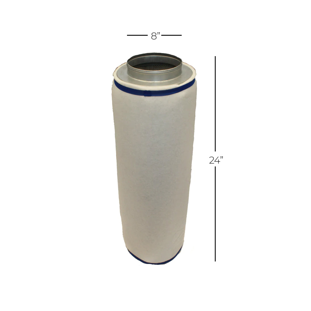Sistema de control de olor con Filtro 8" x 24", extractor en linea metal rígido y ducto