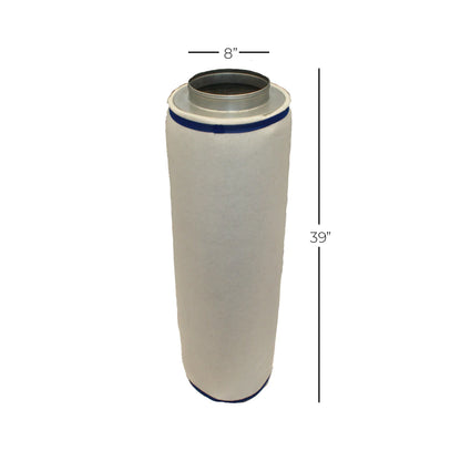 Sistema de control de olor con Filtro 8" x 39", extractor en linea metal rígido y ducto
