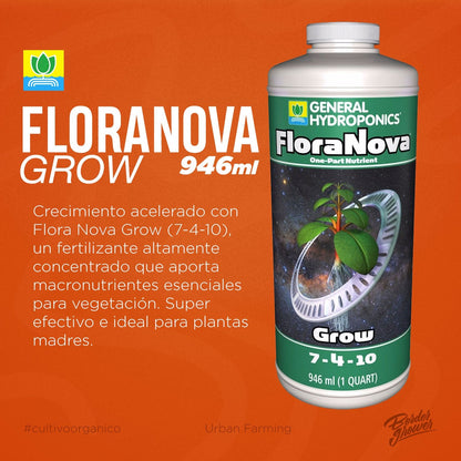 FloraNova: Grow | General Hydroponics - Fertilizante Base Para Vegetación Altamente Concentrado
