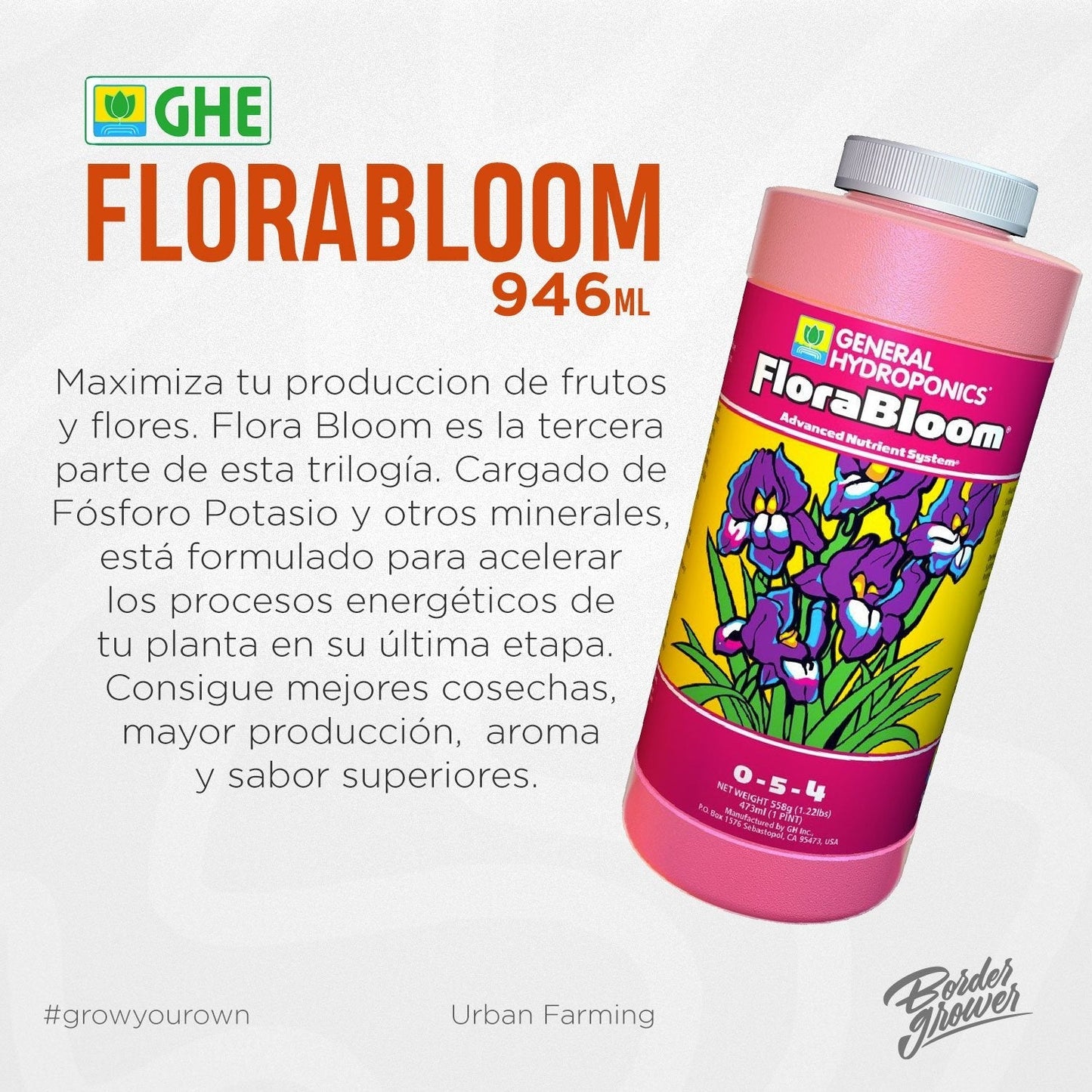 SERIE FLORA BLOOM Fertilizante Base Para Etapa De Floración Cultivos Mas Abundantes Y Resinosos