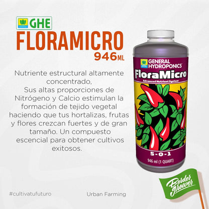 SERIE FLORA MICRO Fertilizante Base Multi Etapa Mejora Crecimiento Y Desarrollo De Raíz
