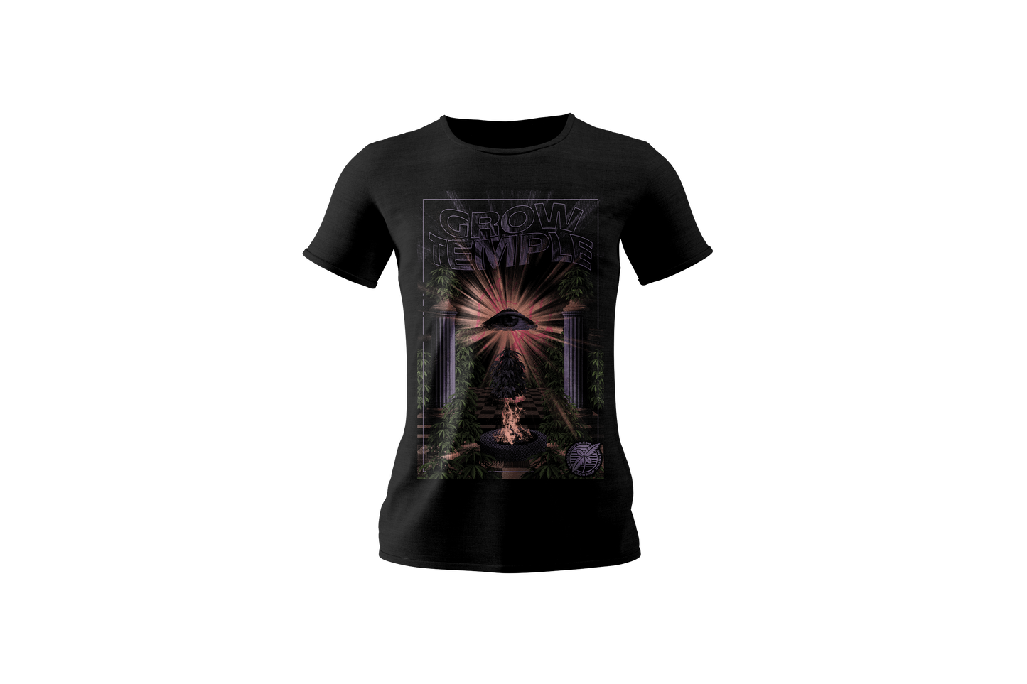 Camiseta oficial de Border Grower grow shop, modelo Grow Temple