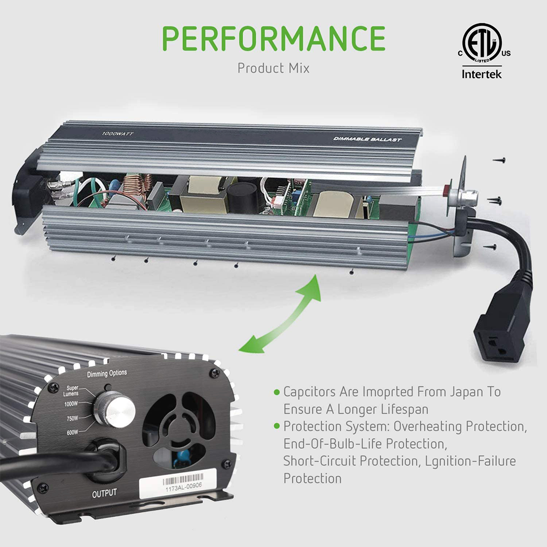 Balastra Electrónica Modulable de 1000W con Abanico