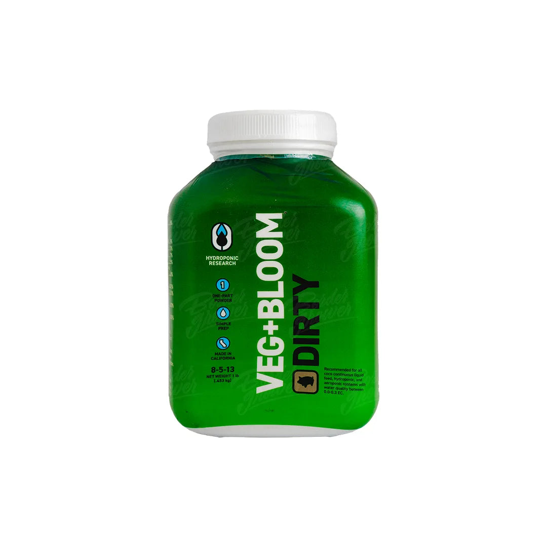 VEG+BLOOM DIRTY Nutrición Base Soluble Multi-Etapa Para Agua De Grifo Impulsa El Crecimiento De Tus Cultivos
