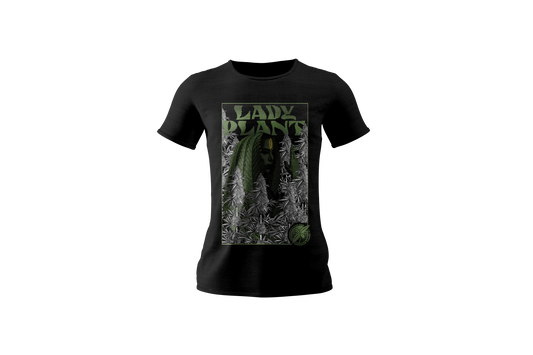 Camiseta oficial de Border Grower grow shop, modelo Lady Plant