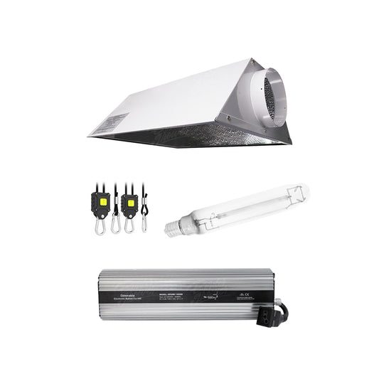 Lámpara de cultivo 1000W Bulbo HPS, balastra digital con regulador y reflector Air Cool