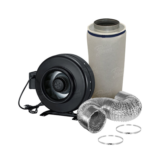 Sistema de control de olor con Filtro 8" x 39", extractor en linea metal rígido y ducto