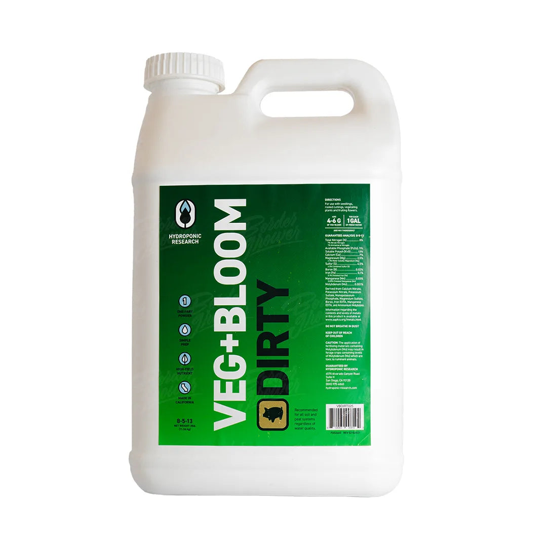 VEG+BLOOM DIRTY | Hydroponic Research - Nutrición Base Soluble Multi-Etapa Para Agua De Grifo