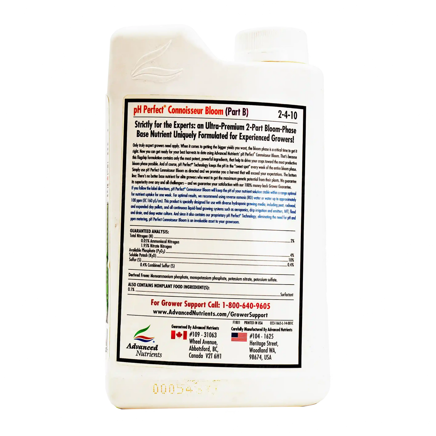 CONNOISSEUR BLOOM PARTE B Fertilizante Base para Floración Nutrición Completa Para Tus Plantas