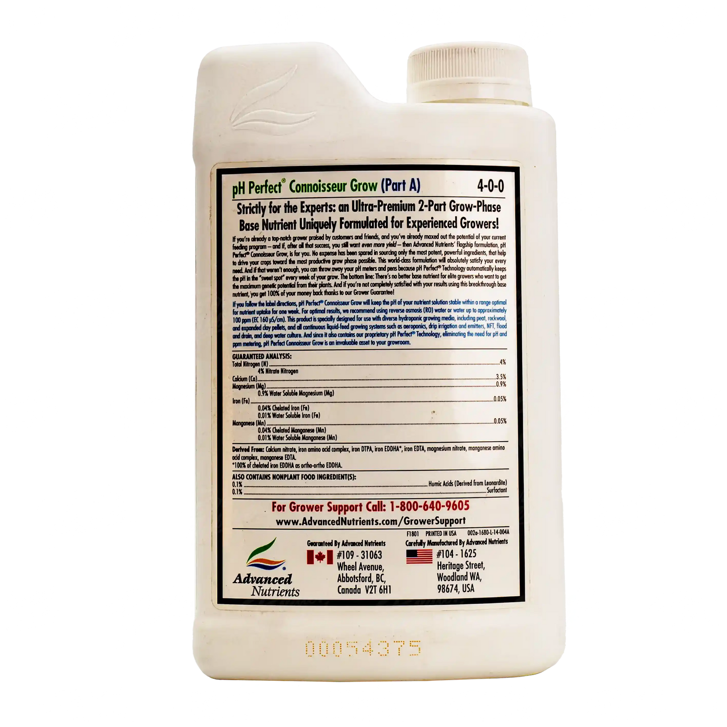 CONNOISSEUR GROW PARTE A Fertilizante Base para Vegetación Nutrición Completa Para Tus Plantas