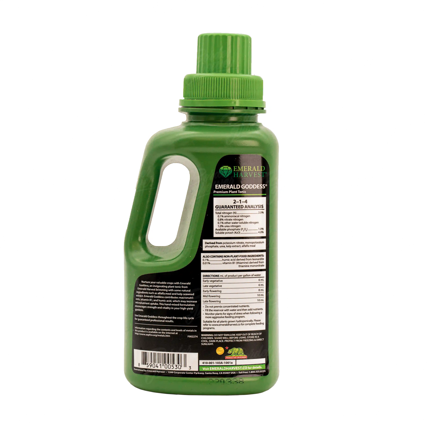 EMERALD GODDESS Suplemento Tónico Premium Para Aumentar El Crecimiento E Ingesta Nutrimental De Tu Cultivo