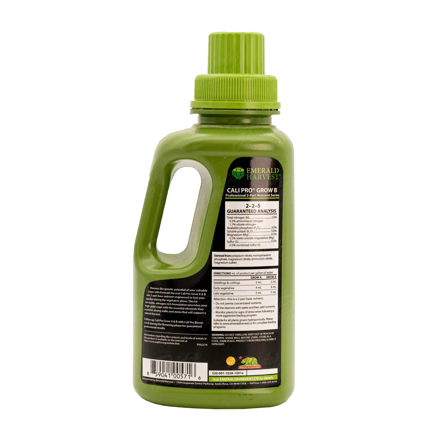 CALI PRO GROW B Nutriente Base Para Vegetación Maximiza Tu Producción De Hojas Y Tallos