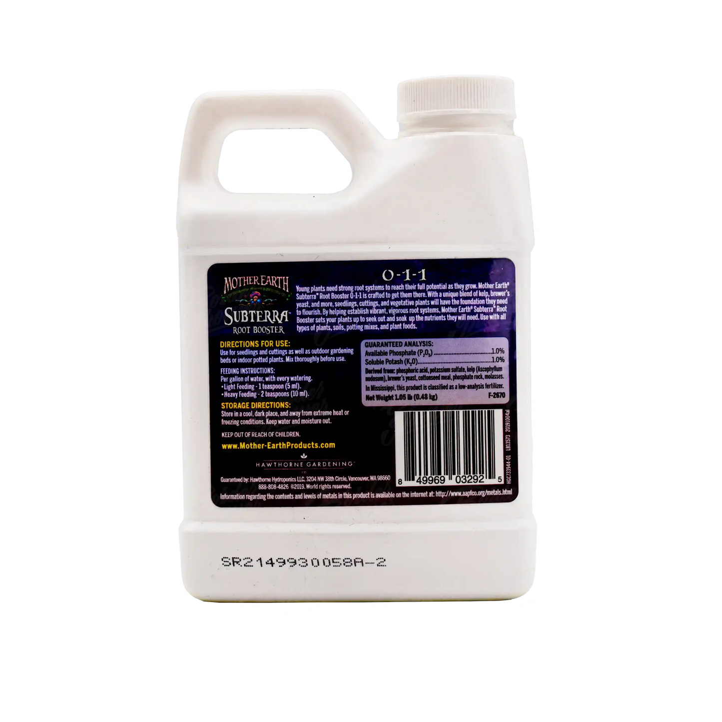 SUBTERRA ROOT BOOSTER Suplemento enraizador para la primera etapa 100% orgánico