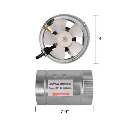 Intractor de 6 pulgadas para control de olor para armario de cultivo