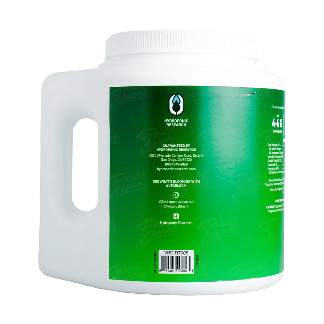 VEG+BLOOM DIRTY | Hydroponic Research - Nutrición Base Soluble Multi-Etapa Para Agua De Grifo