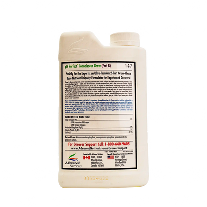 CONNOISSEUR GROW PARTE B Fertilizante Base Para Vegetación Nutrición Completa Para Tus Plantas