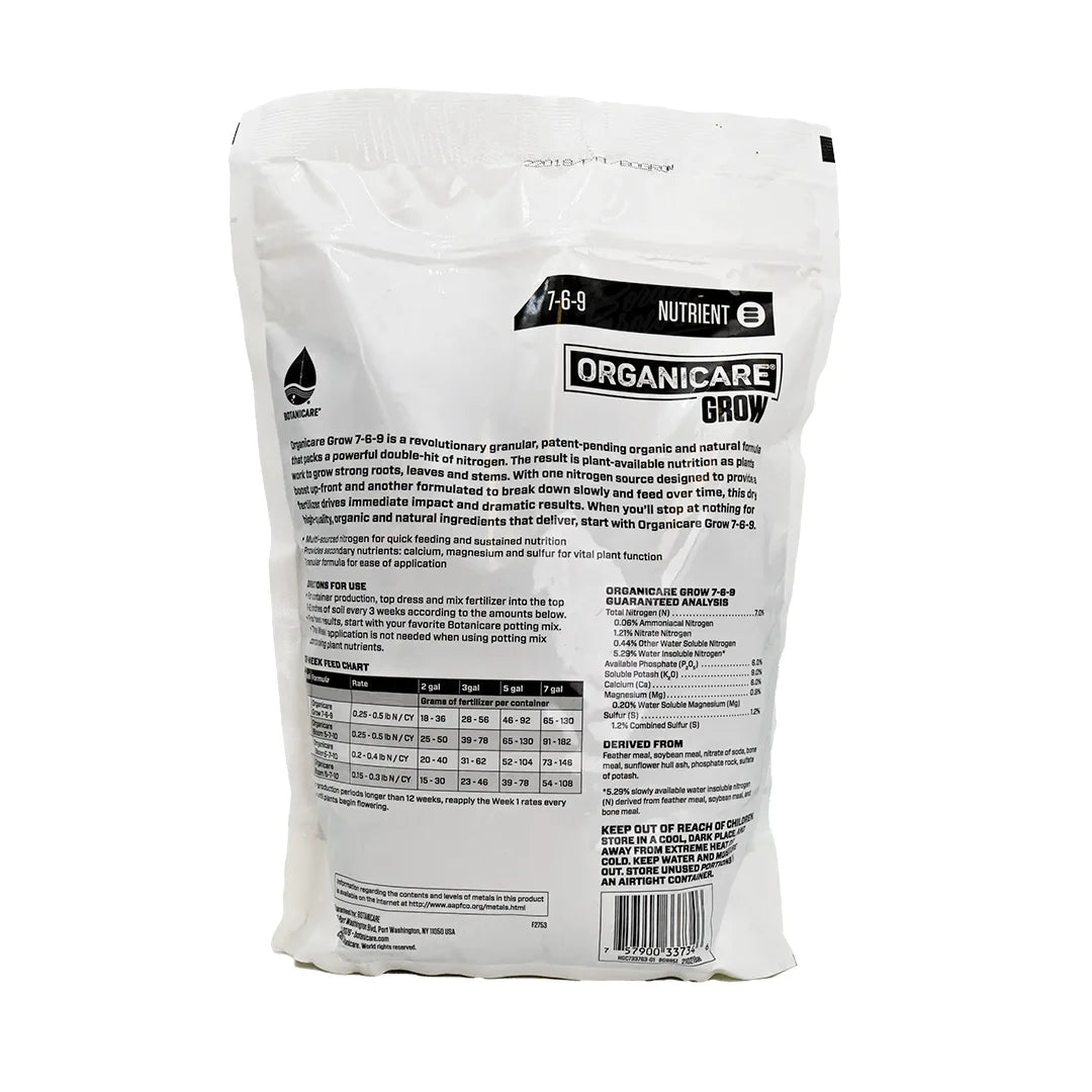 ORGANICARE GROW Fertilizante Base Granular Para Vegetación Mejora El Desarrollo De Hojas Y Tallos