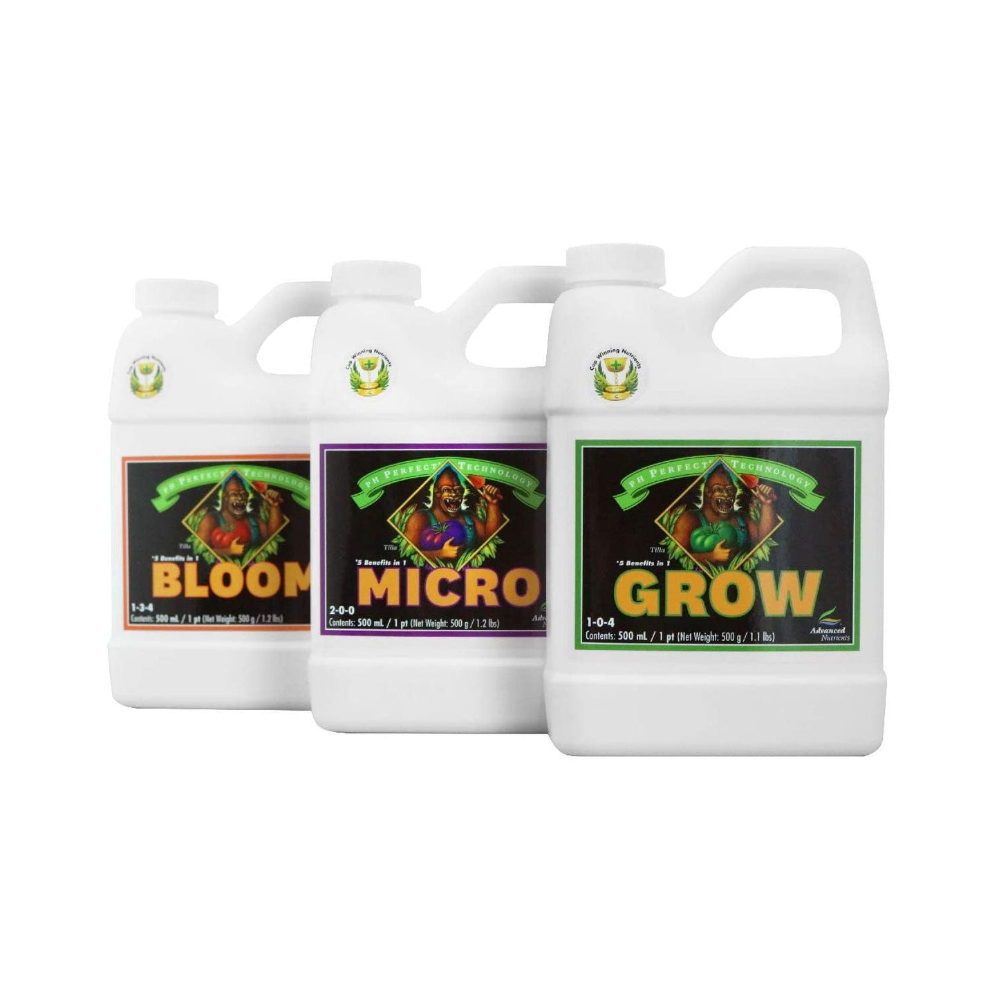 PH PERFECT TRIO: MICRO, GROW, BLOOM Nutrición Base Completa Para Vegetación Y Floración