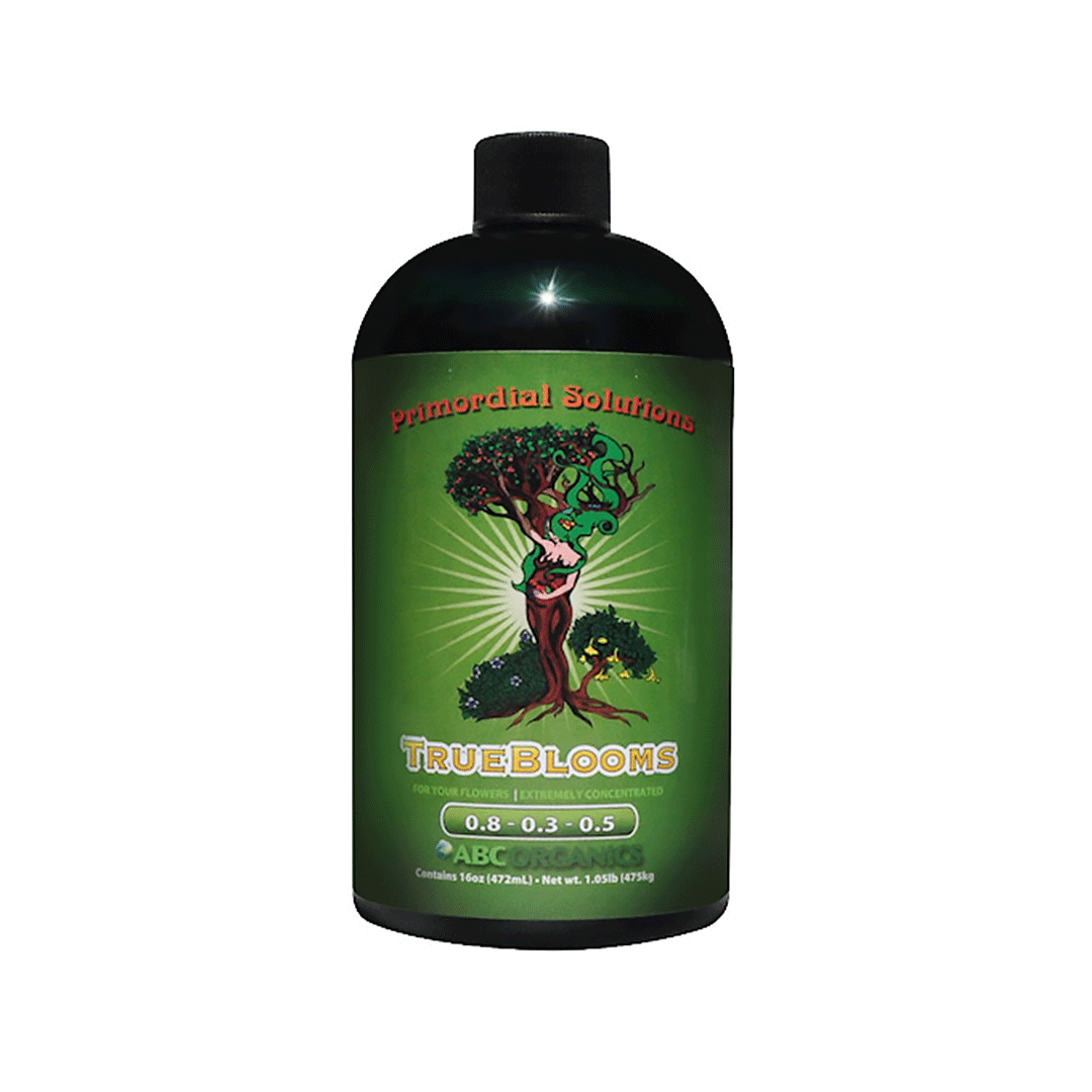 TRUE BLOOMS aditivo de floración FOLIAR de 2,16 y 32oz de Primordial Solutions, engordador de cogollos