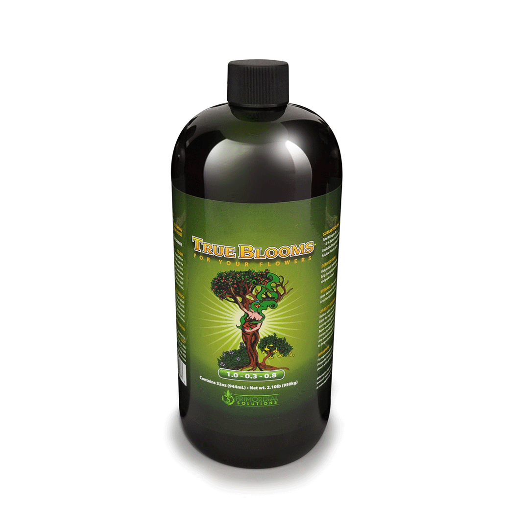 TRUE BLOOMS aditivo de floración FOLIAR de 2,16 y 32oz de Primordial Solutions, engordador de cogollos