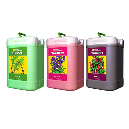 Serie Flora Trio: Micro, Grow Y Bloom | General Hydroponics - Fertilizante Base Para Vegetación Y Floración.